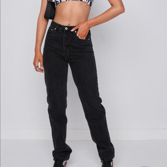 Black high-rise jeans - Picture 3 of 5